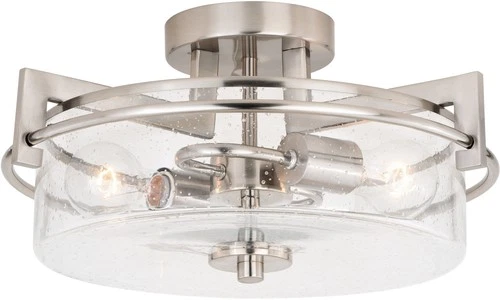 Vaxcel Lighting C0170 Addison 2 Light 15"W Semi-Flush Drum - Nickel - Picture 1 of 12