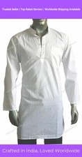 Mens Kurta Cotton Indian Short Kurta Casual Shirt Ethnic Hippie Print Shirt