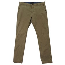 Banana Republic Mens 34x32 Fulton Skinny Chino Pants Khaki Tan Cotton Stretch