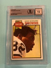 OZZIE NEWSOME Signed 1979 TOPPS Card #308 Beckett (BAS) AUTO 10