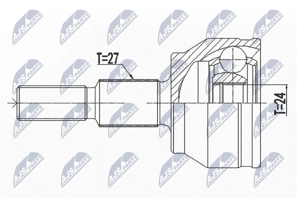 Giunto semiasse Assale anteriore NPZ-FR-057 NTY per FORD C-MAX II GRAND C-MAX - Immagine 2