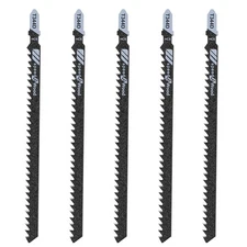 5PCS Jig Saw Blades for Wood, T344D 6 Inch T-Shank Jigsaw Blades, Black 