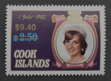 COOK ISLANDS MINT VF NH**ALTO VALORE $9,40 PRINCESS DI'S 21° SPEDIZIONE GRATUITA COMPLEANNO