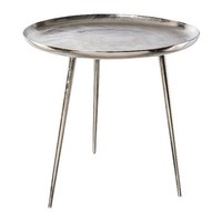 INNA-Glas Metalltisch Umaiza, Silber, 56Cm, Ø59Cm