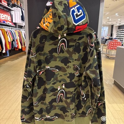 BAPE Shark 1st Camo Shark Full Zip Hoodie (SS23) Green Size Large