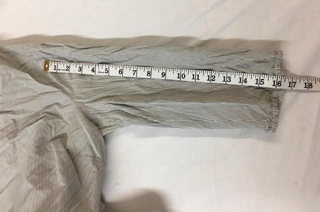 Basic editions gray white striped button down wom… - image 8