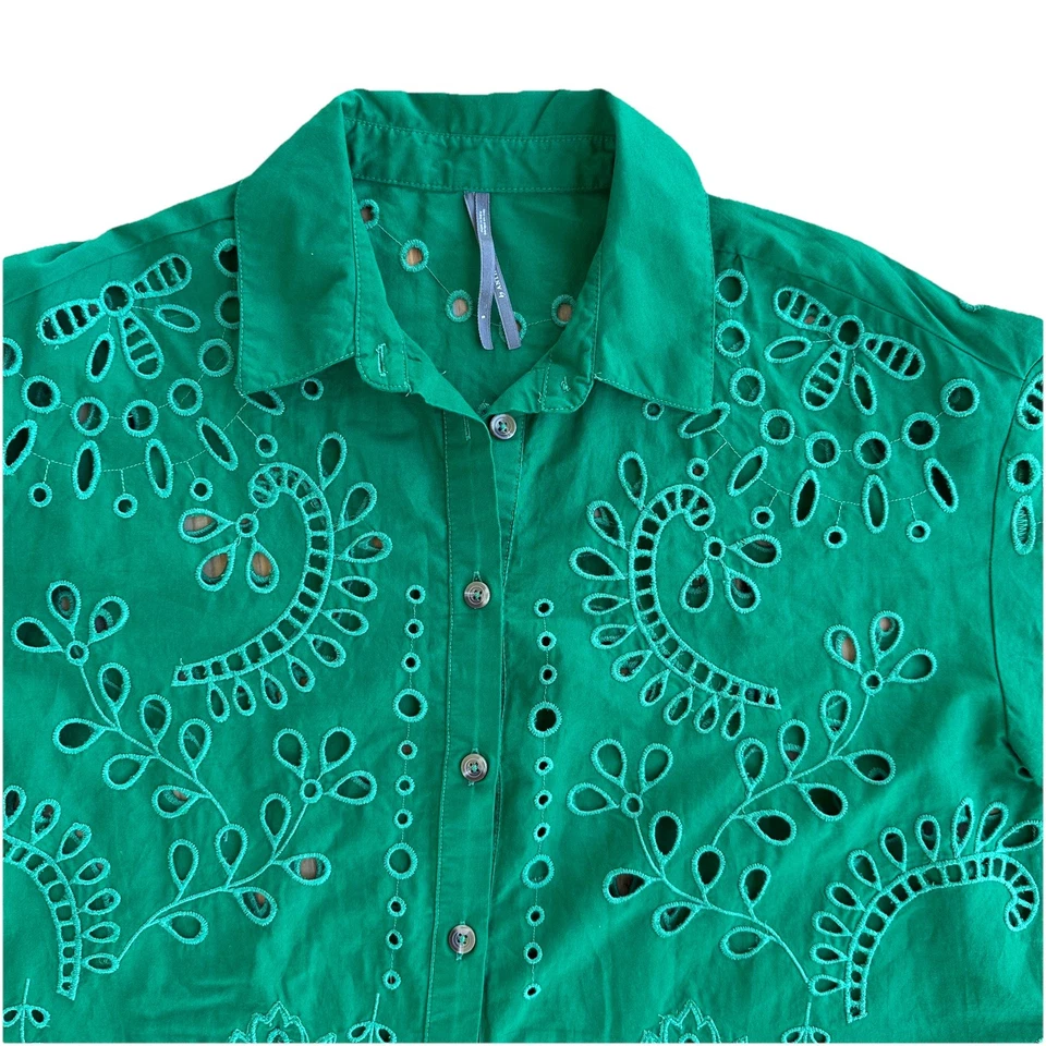 Anthropologie длинным рукавом отверстие мини рубашка платье (без подкладки) зеленый размер S - Изображение 3 из 4