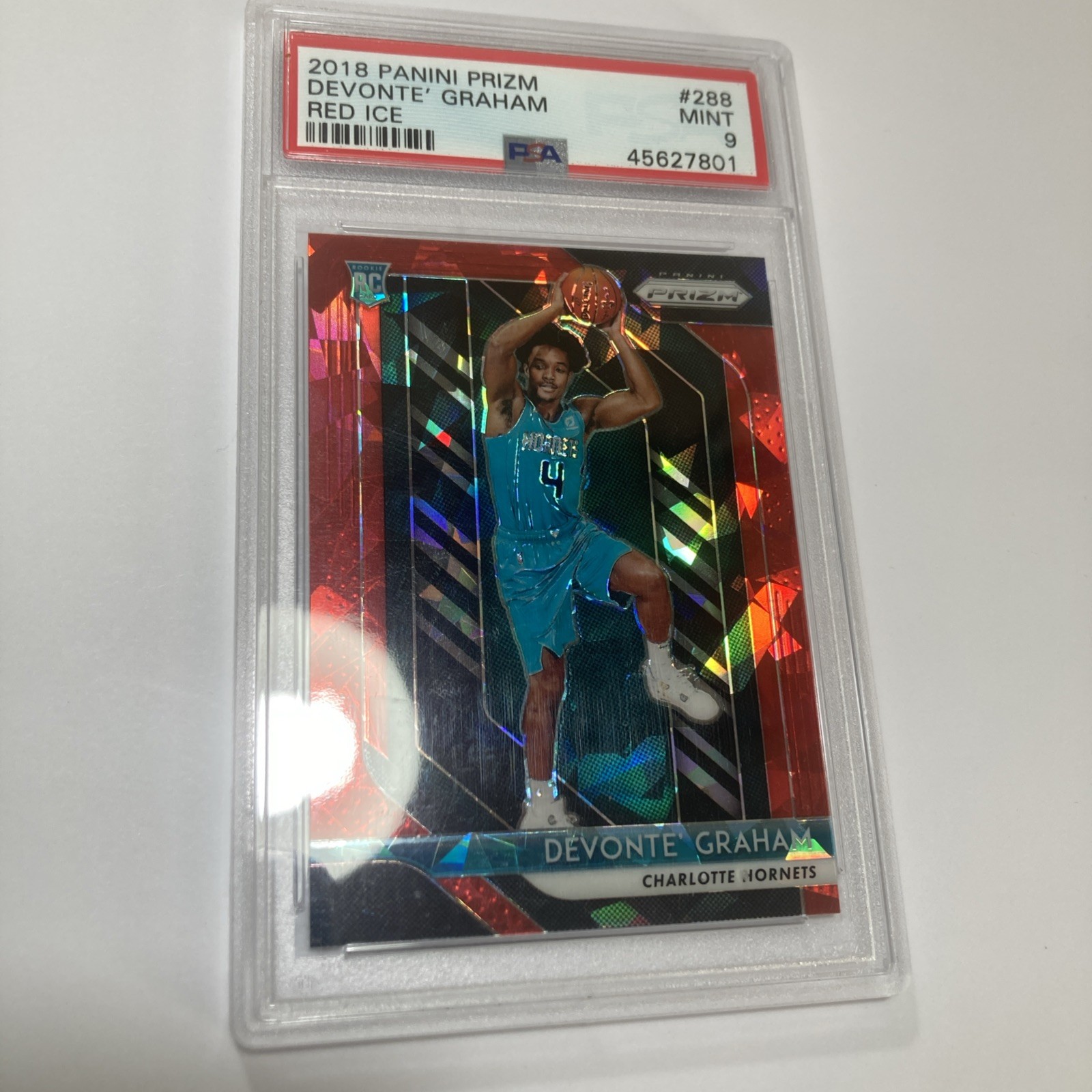 2018 Panini Prizm #288 Devonte Graham Red Ice Rookie PSA 9 MINT