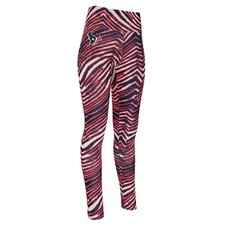 Zubaz NFL Apparel Houston Texans Womens Small Zebra Print Legging Football NWT