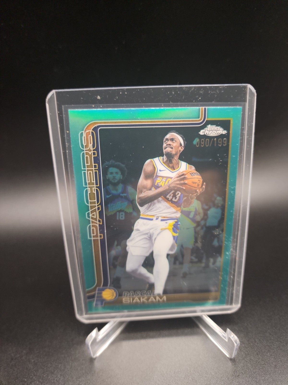 2025-26 Topps Chrome Update Pascal Siakam #27 Aqua Refractor /199 Pacers