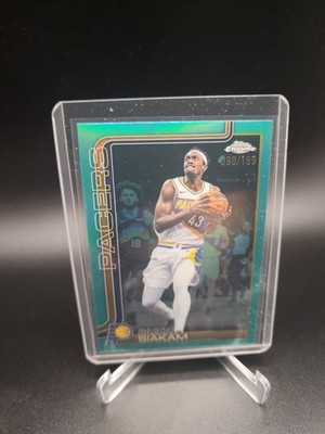 2025-26 Topps Chrome Update Pascal Siakam #27 Aqua Refractor /199 Pacers