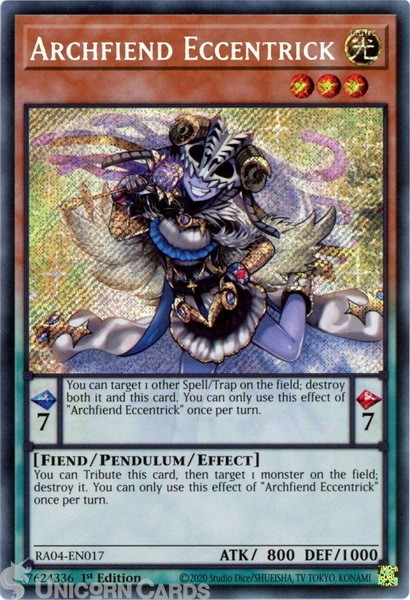 RA04-EN017 Archfiend Eccentrick : Secret Rare 1st Edition Mint YuGiOh Card