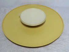 Vtg Tupperware 492 Gold Dip-n-Serve Chip and Dip/Veggie Server Tray Bowl & Lid