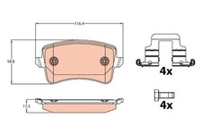 BREMSBELAGSATZ FÜR AUDI A5 SPORTBACK (8TA), AUDI A4 B8 AVANT (8K5) - TRW GDB2107