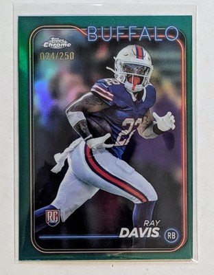 2024 Topps Chrome Ray Davis Teal Refractor /250 RC #253 Buffalo Bills