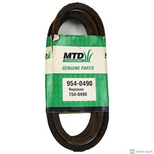 NEW Genuine OEM MTD Cub Cadet 954-0490 Snow Blower Tiller V-belt B-Sect 76-in