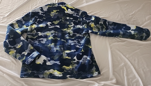 Eddie Bauer Kid's Blue Camo Full Zip Fleece Large 14/16 - Picture 3 of 4