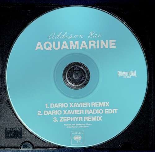Addison Rae Aquamarine Remixes 3 tracks CD 2 Promo Limited