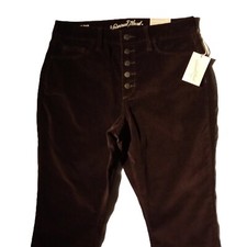 Universal Thread Corduroy Pants sz 10 Burgundy High-Rise Skinny Button Fly NWT