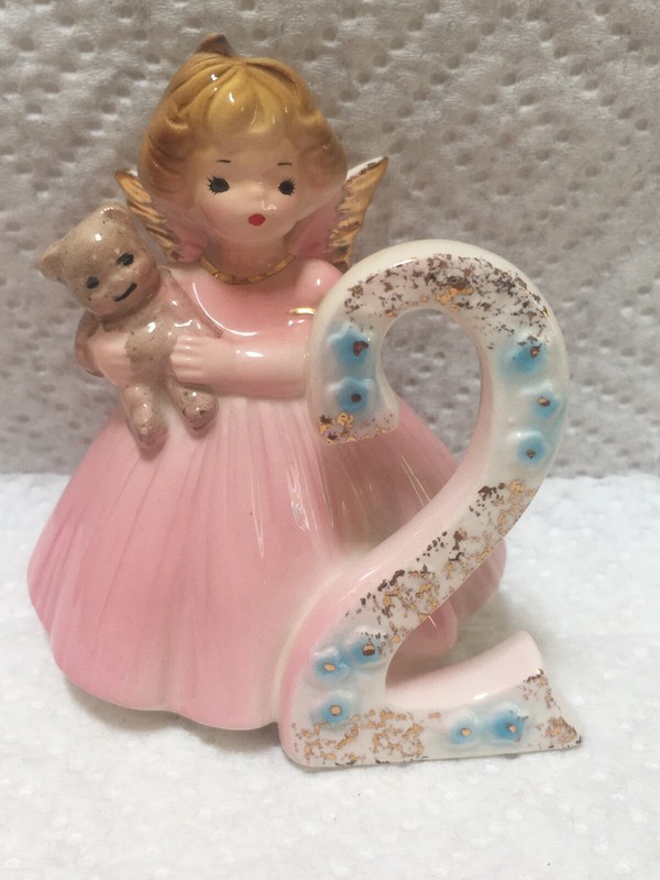 JOSEF ORIGINALS PORCELAIN FIGURINE BIRTHDAY ANGEL 2 YEARS TWO 2ND