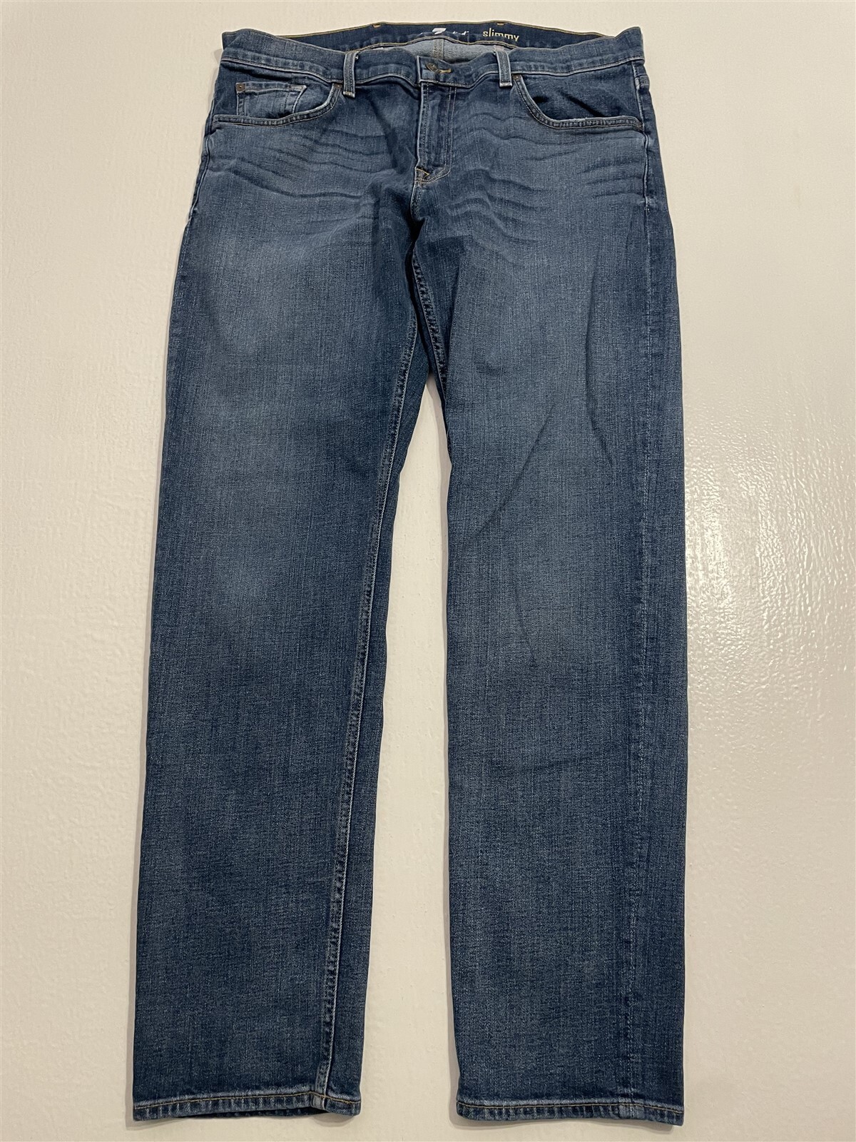 7 for all Mankind 38 x 32 Slimmy Dark Wash Flex Denim Jeans