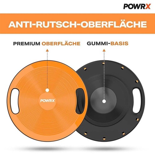 POWRX Balance Board Erwachsene/Kinder Ø 40cm mit Griffen I Therapiekreisel - Bild 3 von 6