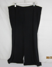 Ava  Viv Women's Wide Leg Elastic Waist Black Stretch Pants 2X