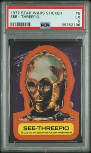 Star Wars 1977 See-Threepio Sticker Card #5 PSA 5 CERT#65752196