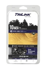 “NEW” 2 In Pack 10" Trilink Chainsaw Chain S40 25cm Fits Echo,Husqvarna,Poulan