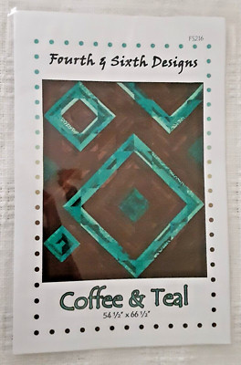 Fourth & Sixth Designs Pattern COFFEE & TEAL Quilt Sewing Craft Project (H)