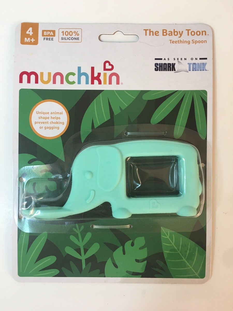 NEW Munchkin The Baby Toon Silicone Teether Spoon Elephant Mint