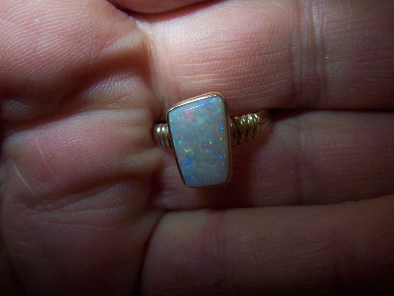 Extravagant goldsmiths ring solid opal full opal … - image 10