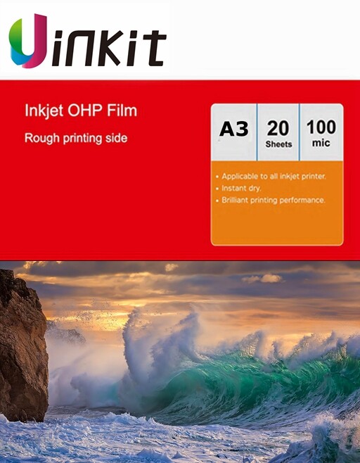 A3 OHP Film Inkjet Only For Overhead Projector - 20 Sheets 420x297mm Uinkit