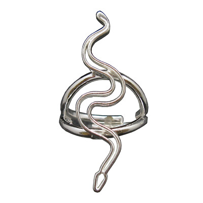 Echter langer Sterling Silber Ring Schlange massiv gepunzt 925 größenverstellbar