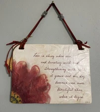 Flavia By Silvestri LOVE Ceramic Wall Decor Plaque 6 X 8 New