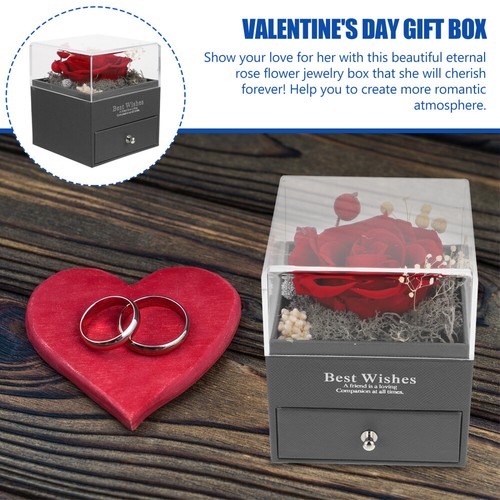 Preserved Flower Gift Box Eternal Rose Roses Valentine's Day Romantic Ambiance - Picture 2 of 12