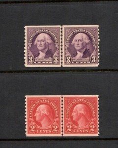 US #599 and #721 Joint line Pair Mint NH OG F-VF