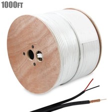 1000FT RG59 Video Coax 2 x 18AWG Power Line Wire CCTV Security Camera Cable
