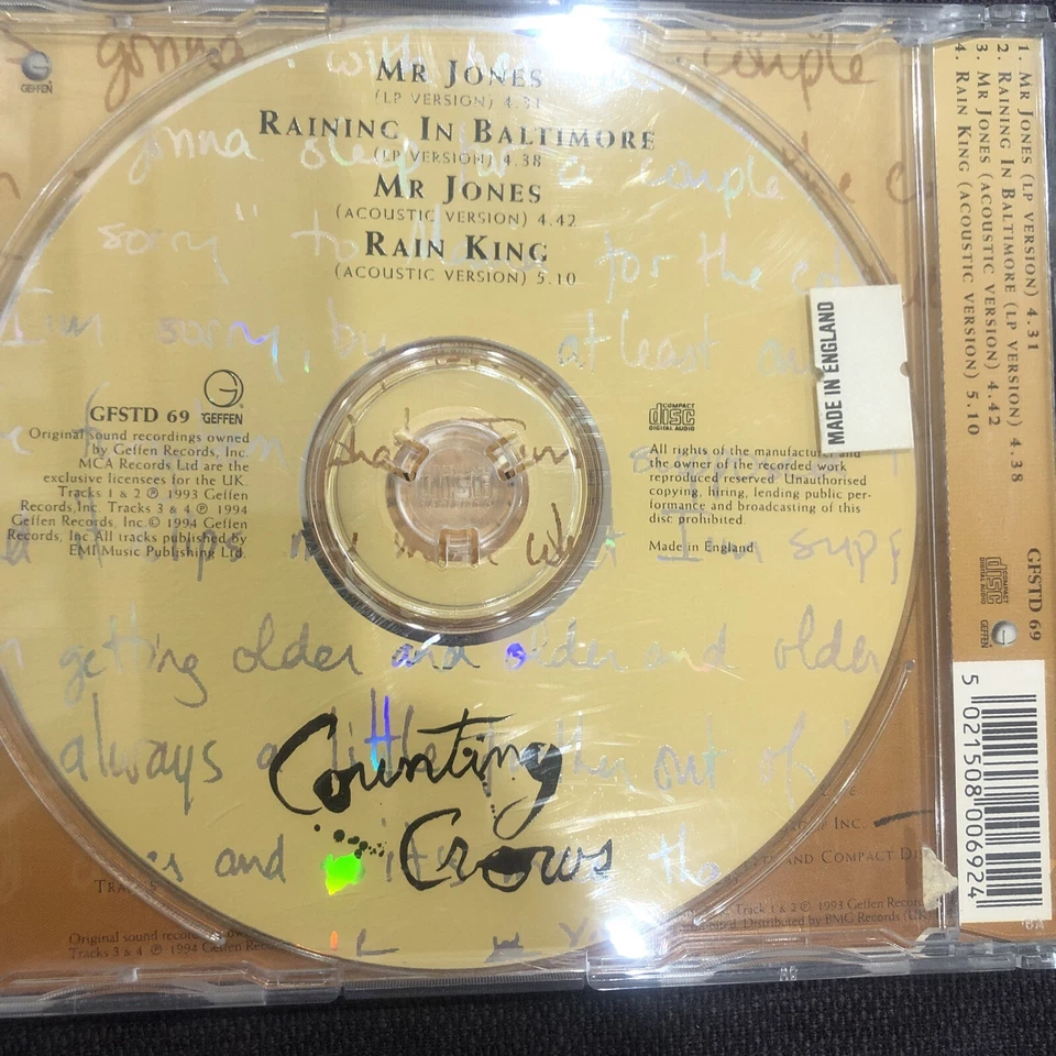 COUNTING CROWS Mr. Jones UK 4-TRACK CD Single New Sealed 2 Acoustic Versions - Image 4 of 4