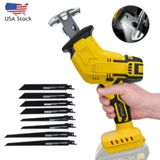 20V Cordless Reciprocating Saw Variable Speed For DeWalt Battery With 8 Blades
