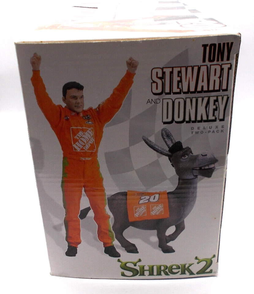 Action McFarlane 2004 NASCAR Shrek 2 burro y Tony Stewart paquete de dos de lujo Foto 2 de 4
