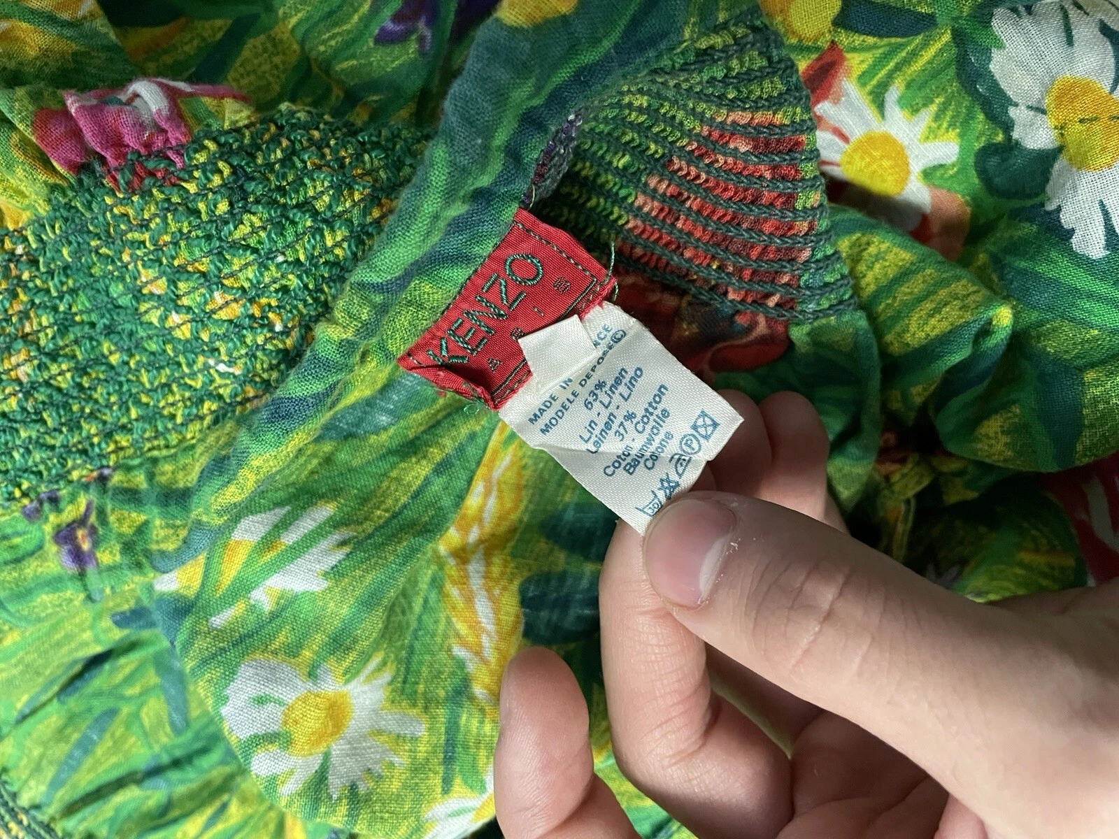 Pantalone Kenzo vintage anni 90 80 fiori colorati Y2K lino taglia 44 leggero