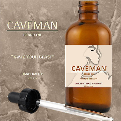CRAFTED NAG CHAMPA Beard Oil Growth Serum Conditioner By CAVEMAN­   2 oz