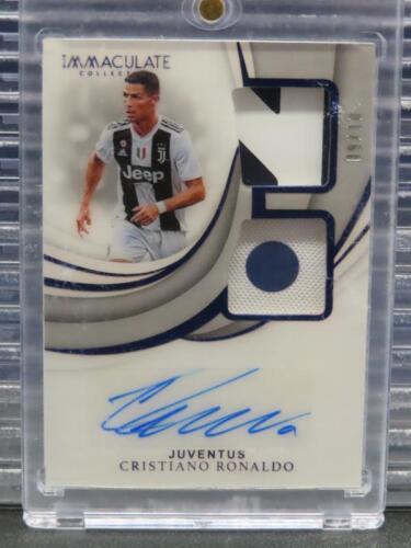 2018-19 Immaculate Cristiano Ronaldo Sapphire Dual Match Used Patch Auto #9/10 - Afbeelding 1 van 2