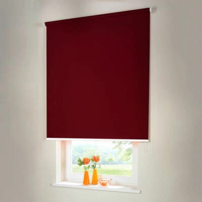 Verdunkelungsrollo Mittelzugrollo Springrollo Rollo - Höhe 180 cm weinrot - Bild 1 von 3