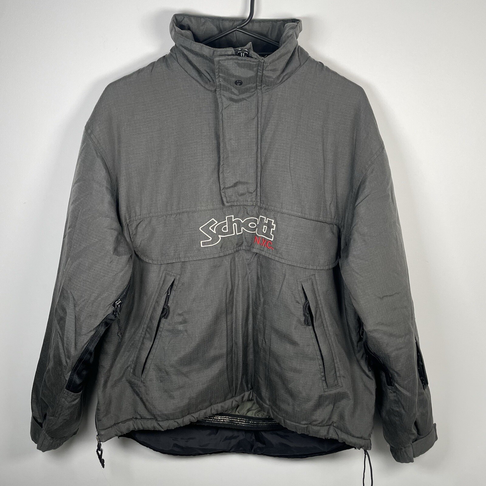 Schott NYC Vintage 90s Jacket Outdoors Puffer USA Fleeced Mens Size S