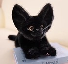 Devon Rex Black Cat 18 Inch Stuffed Animal Plush Toys Toddler Doll Kids Gifts