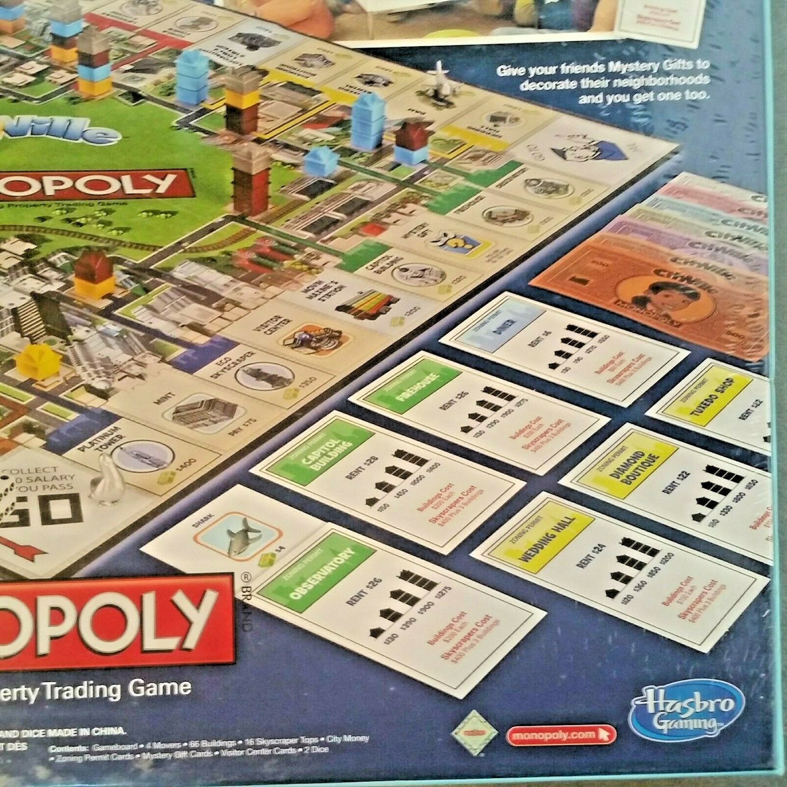 Jogo de tabuleiro Zynga Cityville Monopoly Novo Selado