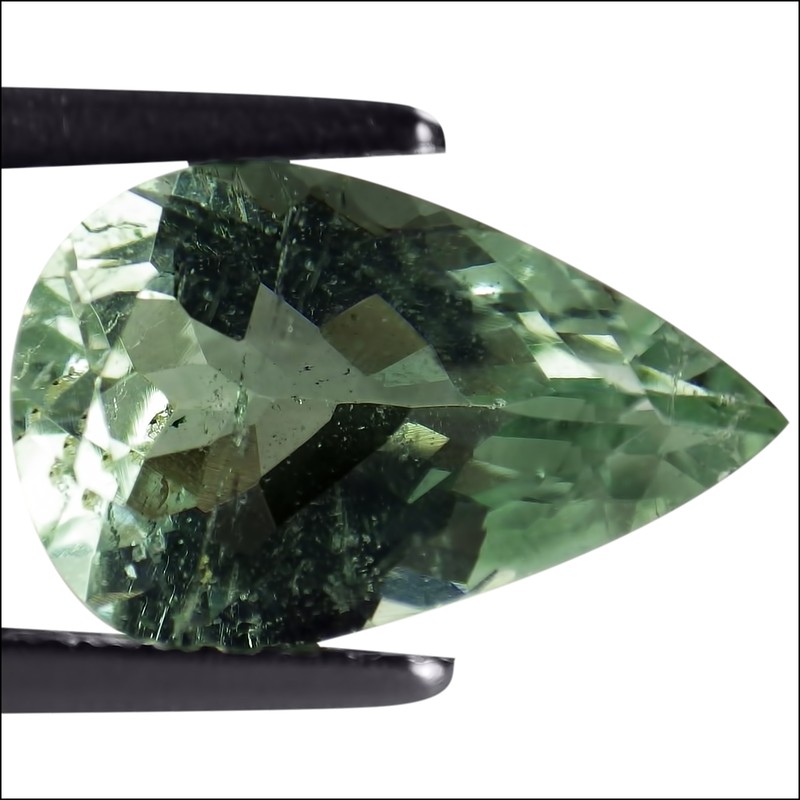 1.60 Ct Natural Aquamarine Gemstone Medium Light Green Color Pear Cut