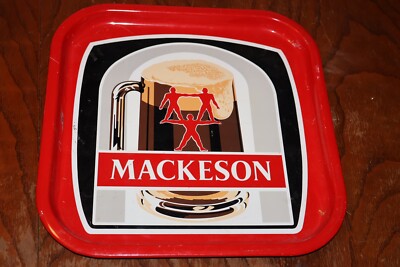 MACKESON METAL BEER TRAY Nice Condition 13.5 x 13.5
